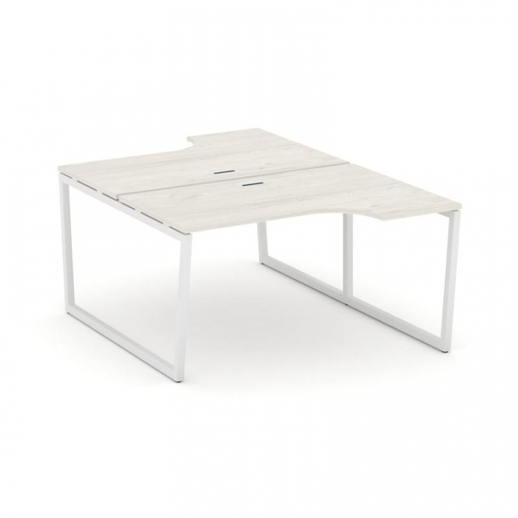 Style Project Рабочая станция эргоном. SN-4T2.DRPA-012 Дуб Наварра/Металл Белый/Заглушка Пластик Бел