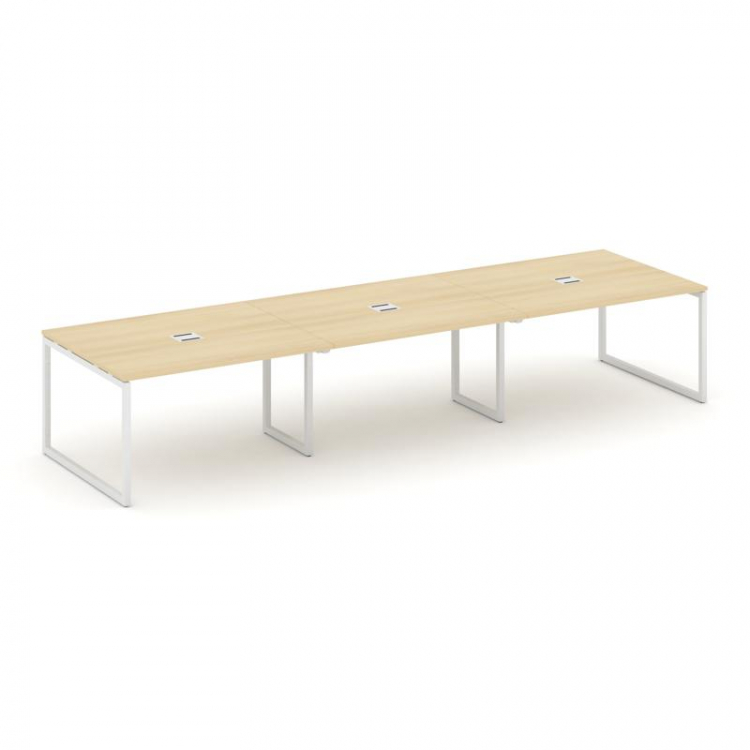 Стайл Проджект Стол переговорный SN-4O.SPRG-053 Акация Лорка/Металл Белый 4140*1180*750