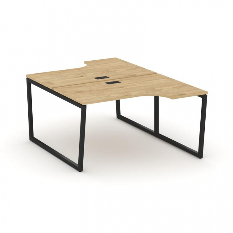 Style Project Рабочая станция эргоном. SN-4T2.DRPA-002 Тиквуд Светлый/Металл Черный/Заглушка Пластик