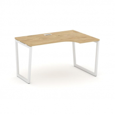 Style Project Стол рабочий эргоном. SN-4T2.SPA-001(R) Тиквуд Светлый/Металл Белый/Заглушка Пластик Б