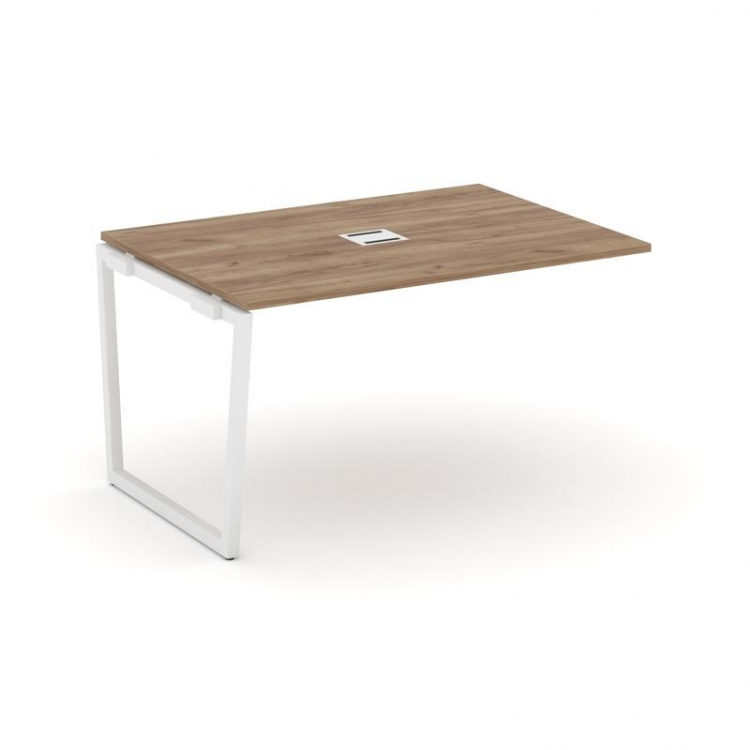 Style Project Проходной наб. элем. перег. стола SN-4T2.NSPRG-002 Дуб Табак/Металл Белый/Заглушка Мет