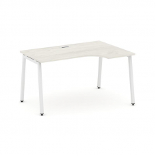 Style Project Стол рабочий эргоном. SN-4A.SPA-001(R) Дуб Наварра/Металл Белый 1380*600/980*750