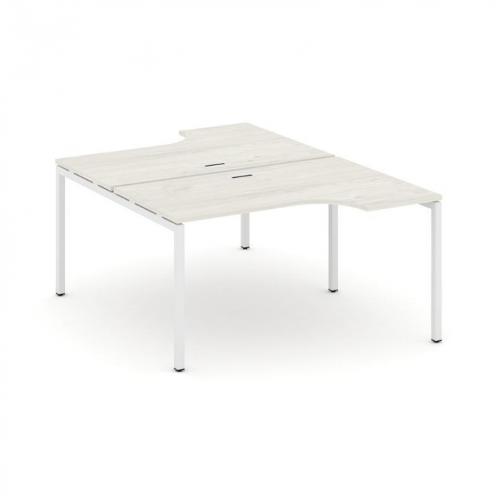 Style Project Рабочая станция эргоном. SN-4P.DRPA-002 Дуб Наварра/Металл Белый 1580*1232/1992*750