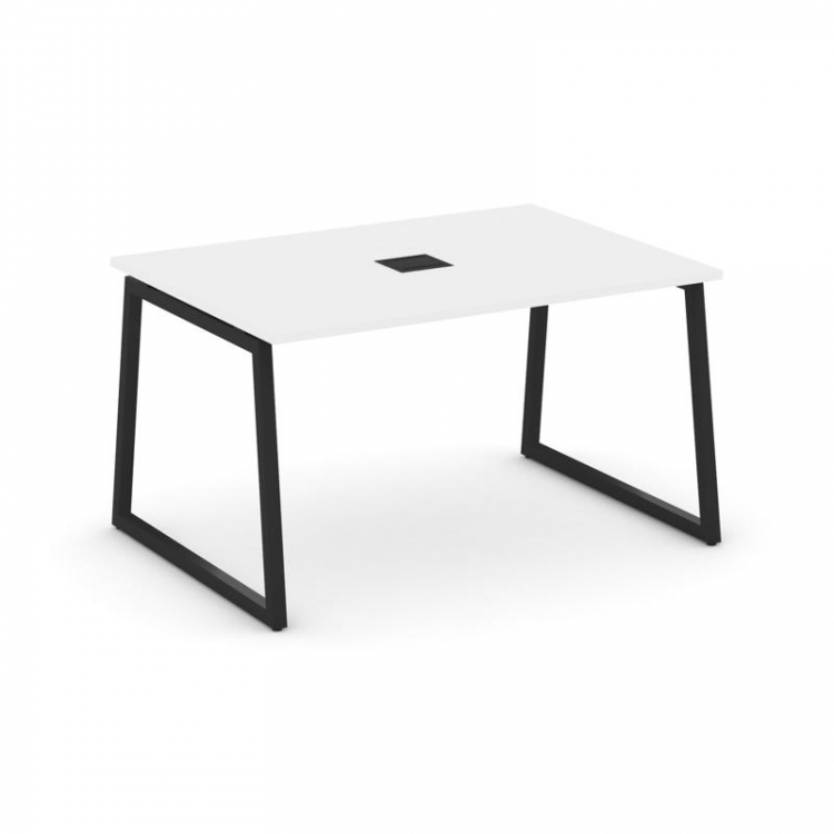 Style Project Стол переговорный SN-4T1.SPRG-003 Белый/Металл Черный/Заглушка Металл Черный 1380*980*