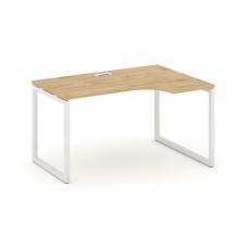 Style Project Стол рабочий эргоном. SN-4O.SPA-002(R) Тиквуд Светлый/Металл Белый 1580*600/980*750