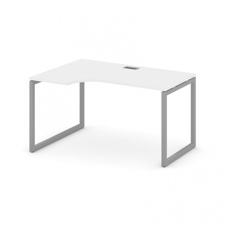 Style Project Стол рабочий эргоном. SN-4O.SPA-021(L) Белый/Металл Серый 1380*800/980*750