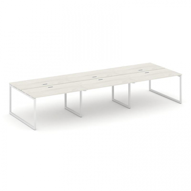 Style Project Рабочая станция 2-х сторон. SN-4O.DRS-062 Дуб Наварра/Металл Белый 3540*1232*750