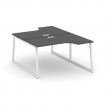 Style Project Рабочая станция эргоном. SN-4T1.DRPA-002 Антрацит/Металл Белый/Заглушка Пластик Белый