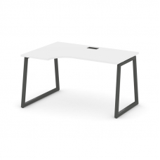 Style Project Стол рабочий эргоном. SN-4T1.SPA-011(L) Белый/Металл Антрацит/Заглушка Пластик Черный