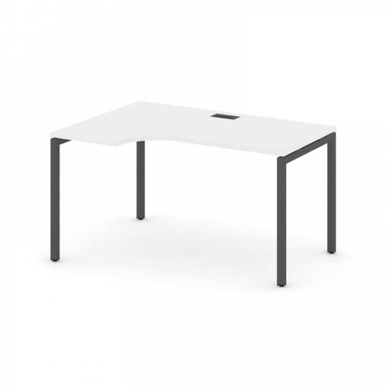 Style Project Стол рабочий эргоном. SN-4P.SPA-011(L) Белый/Металл Антрацит 1380*700/980*750