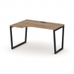 Style Project Стол рабочий эргоном. SN-4T2.SPA-002(L) Дуб Табак/Металл Черный/Заглушка Пластик Черны