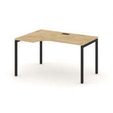 Style Project Стол рабочий эргоном. SN-4P.SPA-021(L) Тиквуд Светлый/Металл Черный 1380*800/980*750