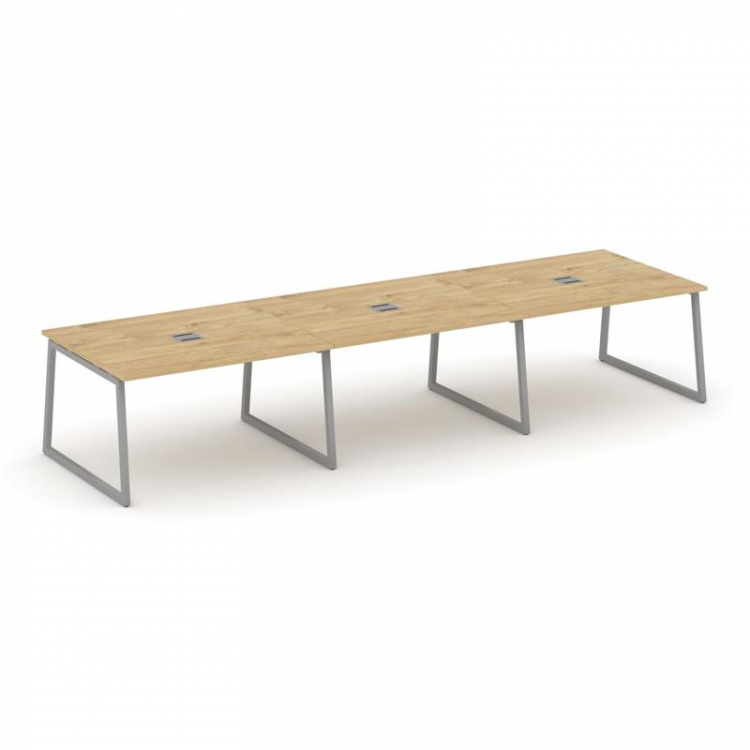 Style Project Стол переговорный SN-4T1.SPRG-052 Тиквуд Светлый/Металл Серый/Заглушка Металл Серый 35