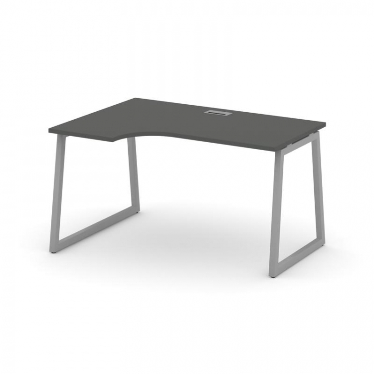 Style Project Стол рабочий эргоном. SN-4T1.SPA-002(L) Антрацит/Металл Серый/Заглушка Пластик Серебри
