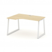 Style Project Стол рабочий эргоном. SN-4T1.SPA-002(L) Акация Лорка/Металл Белый/Заглушка Пластик Бел