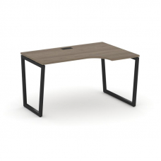 Style Project Стол рабочий эргоном. SN-4T2.SPA-022(R) Вяз Благородный/Металл Черный/Заглушка Пластик