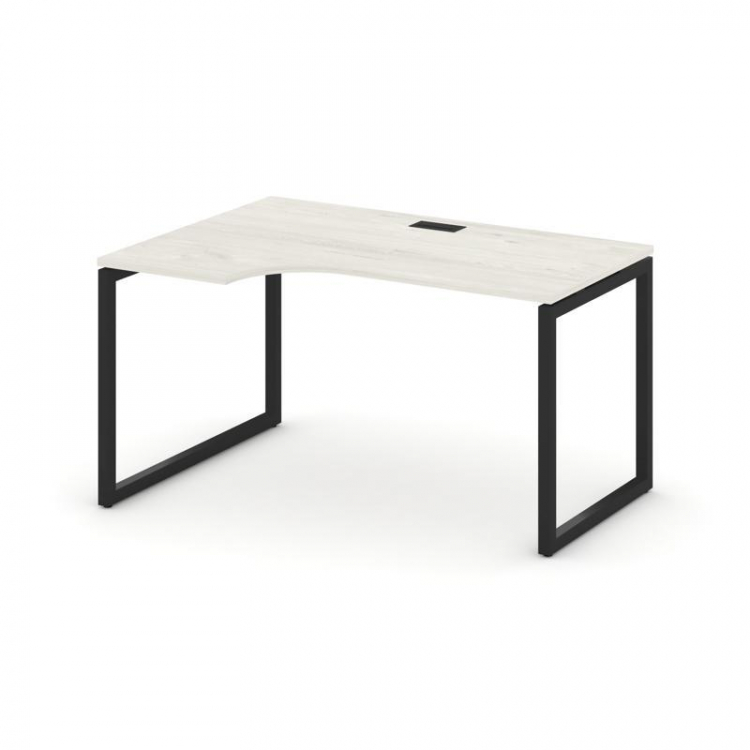 Style Project Стол рабочий эргоном. SN-4O.SPA-011(L) Дуб Наварра/Металл Черный 1380*700/980*750