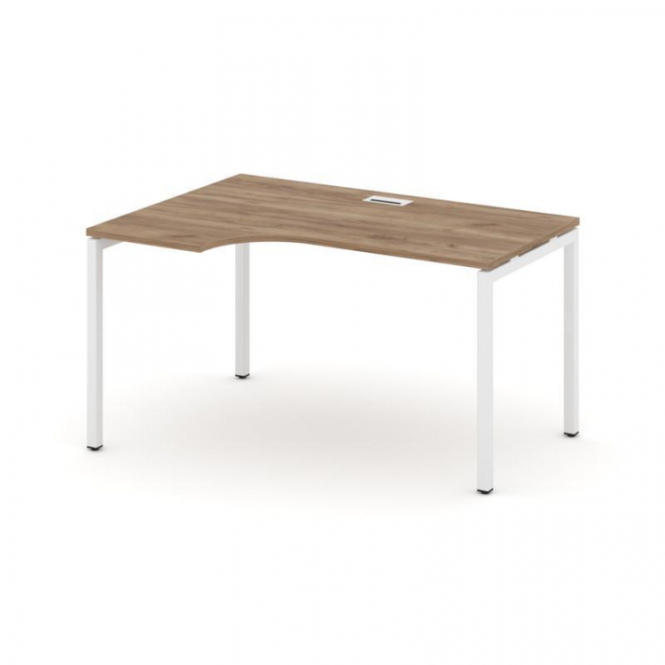 Style Project Стол рабочий эргоном. SN-4P.SPA-021(L) Дуб Табак/Металл Белый 1380*800/980*750