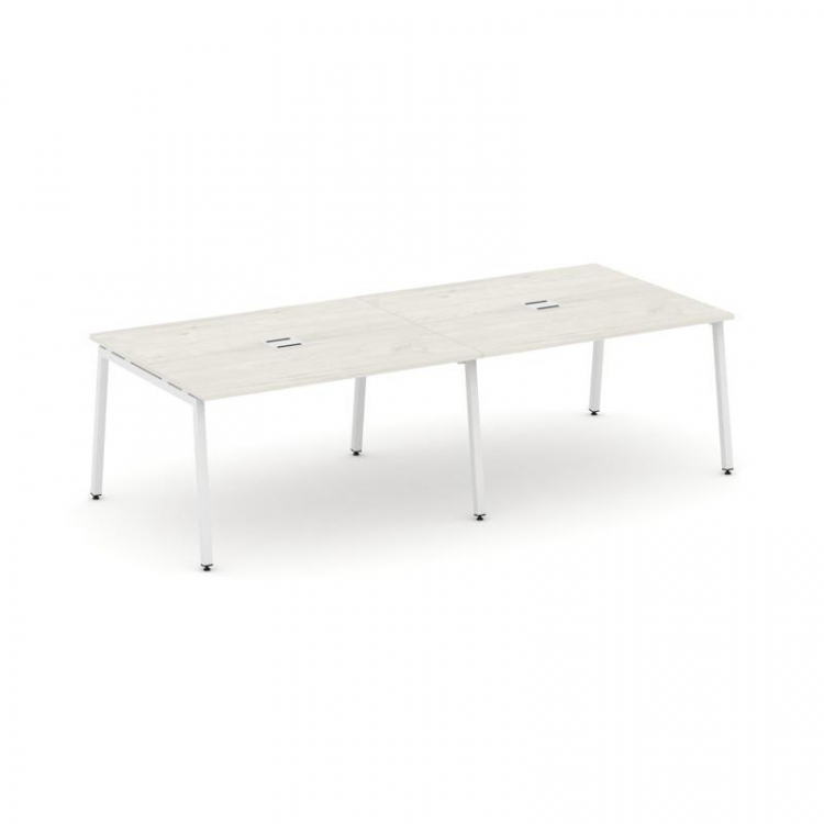 Style Project Стол переговорный SN-4A.SPRG-042 Дуб Наварра/Металл Белый 2360*1180*750
