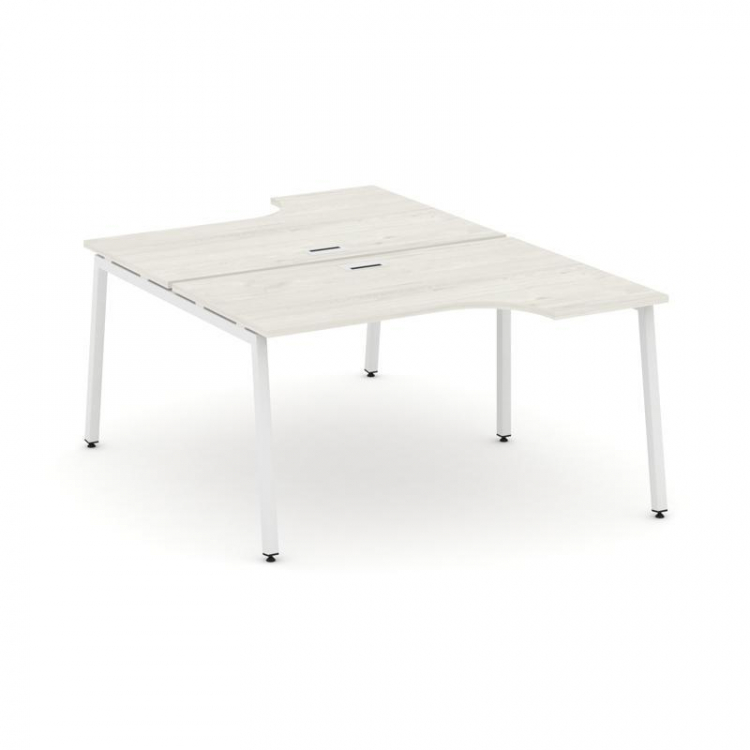 Style Project Рабочая станция эргоном. SN-4A.DRPA-021 Дуб Наварра/Металл Белый 1380*1632/1992*750