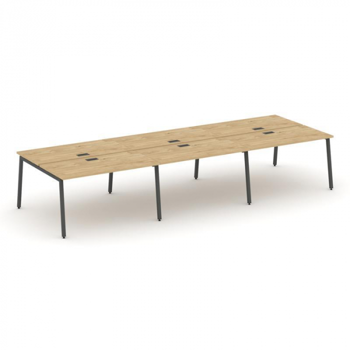 Style Project Рабочая станция 2-х сторон. SN-4A.DRS-074 Тиквуд Светлый/Металл Антрацит 4740*1432*750