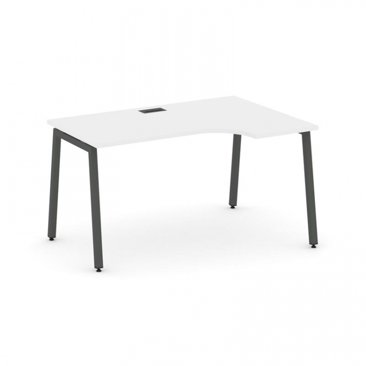 Style Project Стол рабочий эргоном. SN-4A.SPA-021(R) Белый/Металл Антрацит 1380*800/980*750