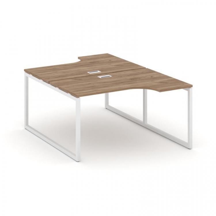 Style Project Рабочая станция эргоном. SN-4O.DRPA-001 Дуб Табак/Металл Белый 1380*1232/1992*750