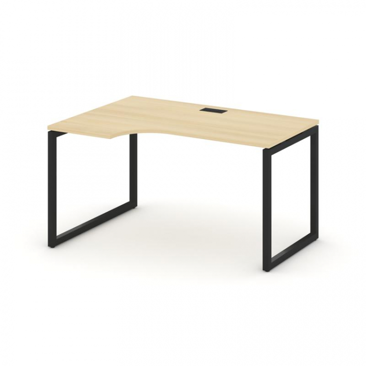 Style Project Стол рабочий эргоном. SN-4O.SPA-001(L) Акация Лорка/Металл Черный 1380*600/980*750