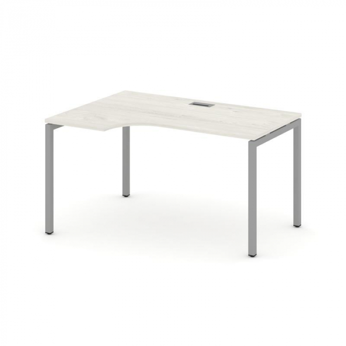 Style Project Стол рабочий эргоном. SN-4P.SPA-001(L) Дуб Наварра/Металл Серый 1380*600/980*750