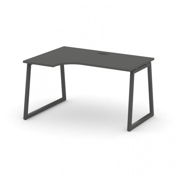 Style Project Стол рабочий эргоном. SN-4T1.SPA-022(L) Антрацит/Металл Антрацит/Заглушка Пластик Черн