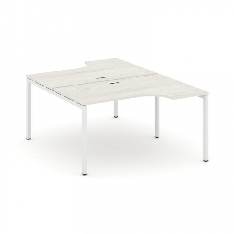 Style Project Рабочая станция эргоном. SN-4P.DRPA-011 Дуб Наварра/Металл Белый 1380*1432/1992*750