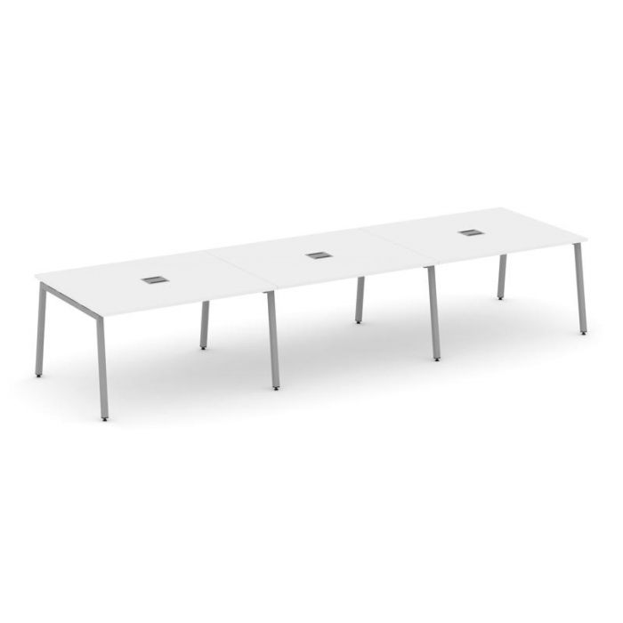 Стайл Проджект Стол переговорный SN-4A.SPRG-052 Белый/Металл Серый 3540*1180*750