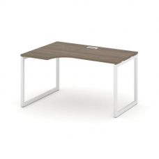 Style Project Стол рабочий эргоном. SN-4O.SPA-021(L) Вяз Благородный/Металл Белый 1380*800/980*750