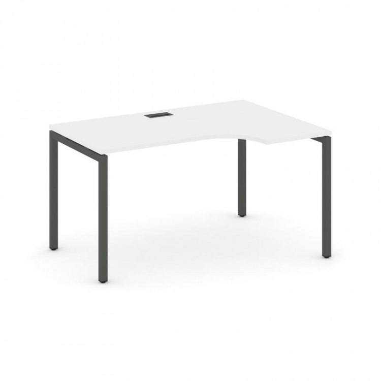 Style Project Стол рабочий эргоном. SN-4P.SPA-022(R) Белый/Металл Антрацит 1580*800/980*750