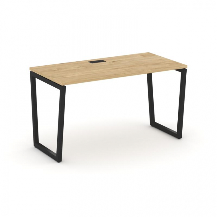 Style Project Стол письменный SN-4T2.SP-014 Тиквуд Светлый/Металл Черный/Заглушка Пластик Черный 158
