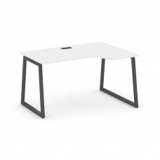 Style Project Стол рабочий эргоном. SN-4T1.SPA-001(R) Белый/Металл Антрацит/Заглушка Пластик Черный