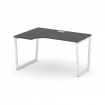 Style Project Стол рабочий эргоном. SN-4T2.SPA-022(L) Антрацит/Металл Белый/Заглушка Пластик Белый 1