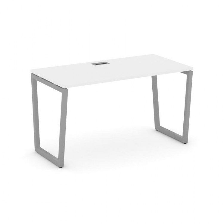 Style Project Стол письменный SN-4T2.SP-014 Белый/Металл Серый/Заглушка Пластик Серебро 1580*700*750