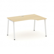 Style Project Стол рабочий эргоном. SN-4A.SPA-021(R) Акация Лорка/Металл Белый 1380*800/980*750