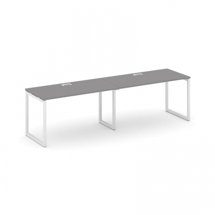 Стайл Проджект Рабочая станция односторонняя SN-4O.ORS-022 Серый Пепел/Металл Белый 2360*800*750