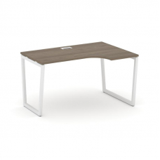 Style Project Стол рабочий эргоном. SN-4T2.SPA-021(R) Вяз Благородный/Металл Белый/Заглушка Пластик