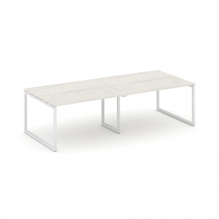 Style Project Стол переговорный SN-4O.SPRG-044.3 Дуб Наварра/Металл Белый 3160*1180*750