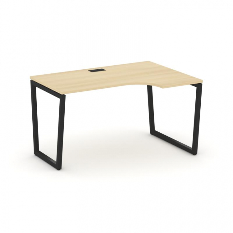 Style Project Стол рабочий эргоном. SN-4T2.SPA-011(R) Акация Лорка/Металл Черный/Заглушка Пластик Че