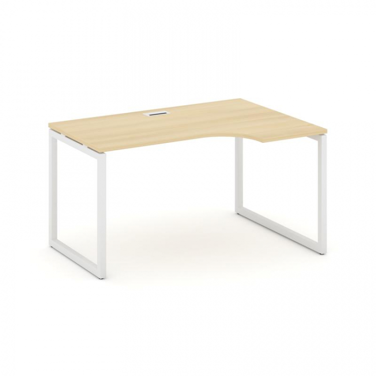 Style Project Стол рабочий эргоном. SN-4O.SPA-002(R) Акация Лорка/Металл Белый 1580*600/980*750
