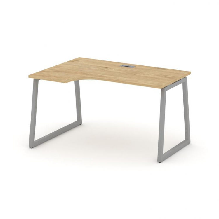 Style Project Стол рабочий эргоном. SN-4T1.SPA-011(L) Тиквуд Светлый/Металл Серый/Заглушка Пластик С