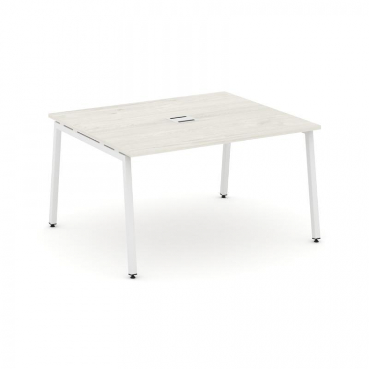 Style Project Стол переговорный SN-4A.SPRG-034 Дуб Наварра/Металл Белый 1580*1180*750