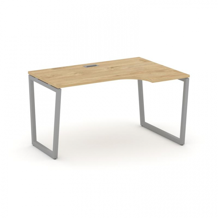 Style Project Стол рабочий эргоном. SN-4T2.SPA-001(R) Тиквуд Светлый/Металл Серый/Заглушка Пластик С