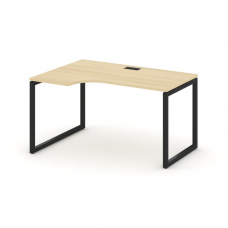 Style Project Стол рабочий эргоном. SN-4O.SPA-021(L) Акация Лорка/Металл Черный 1380*800/980*750