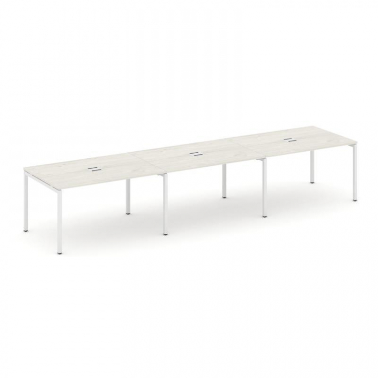 Style Project Стол переговорный SN-4P.SPRG-023 Дуб Наварра/Металл Белый 4410*980*750