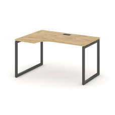 Style Project Стол рабочий эргоном. SN-4O.SPA-021(L) Тиквуд Светлый/Металл Антрацит 1380*800/980*750